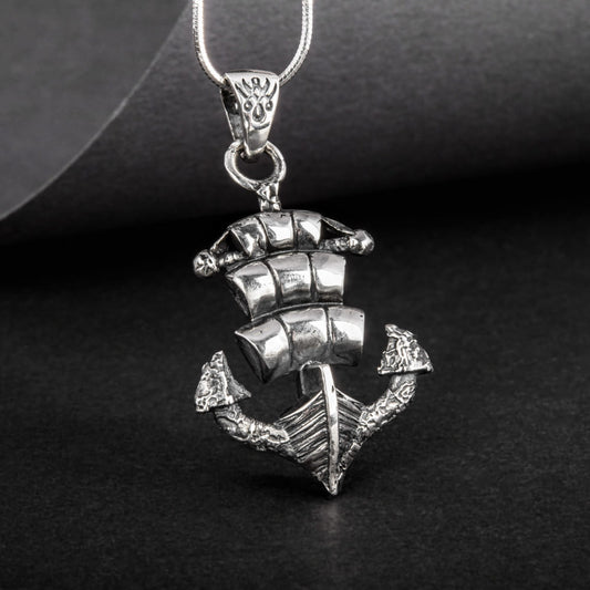 Handcrafted Ghost Ship Anchor Pendant - Sterling Silver