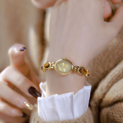 Montelure | Gold Retro Rich Tigereye Chain Watch