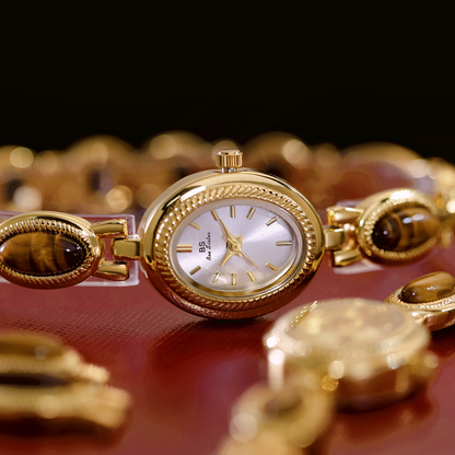 Montelure | Gold Retro Rich Tigereye Chain Watch