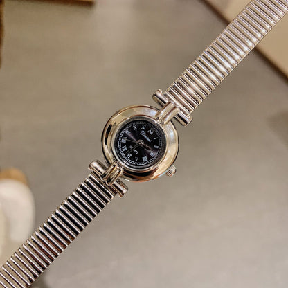 Luxury retro women's watch with stainless steel strap