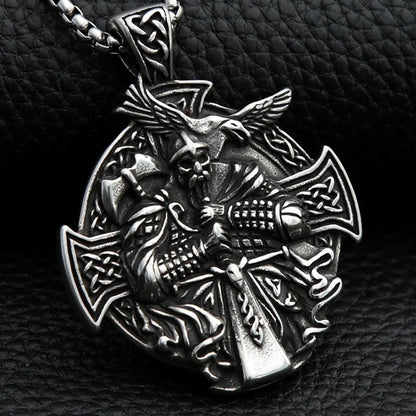 Odin Celtic Cross Pendant - Stainless Steel