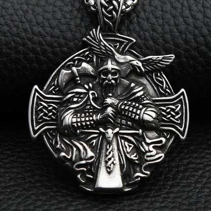Odin Celtic Cross Pendant - Stainless Steel