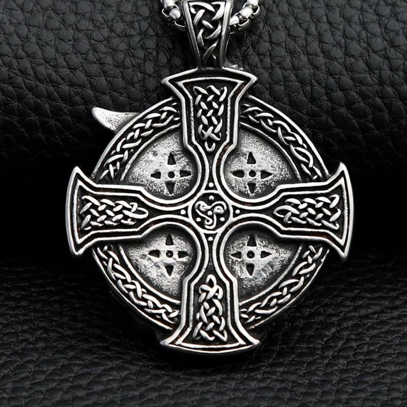 Odin Celtic Cross Pendant - Stainless Steel
