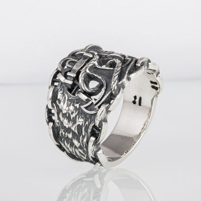 Handcrafted Anchor Chain Ring - Sterling Silver