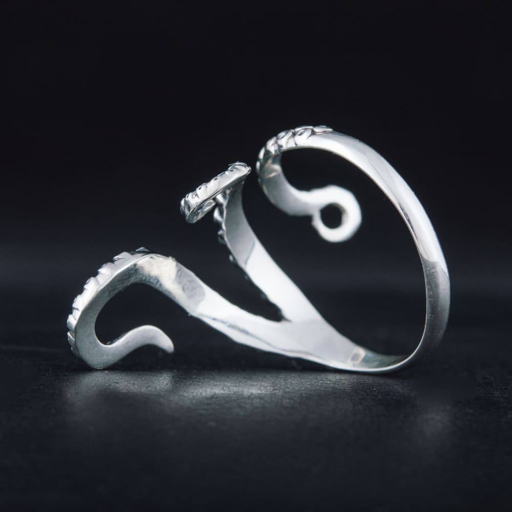 Handcrafted Writhing Tentacles Ring - Sterling Silver