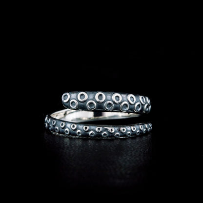 Handcrafted Kraken Tentacle Ring - Sterling Silver