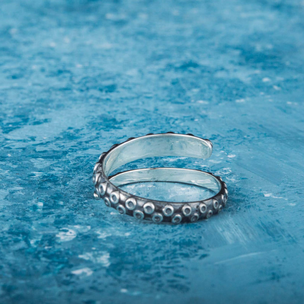 Handcrafted Kraken Tentacle Ring - Sterling Silver