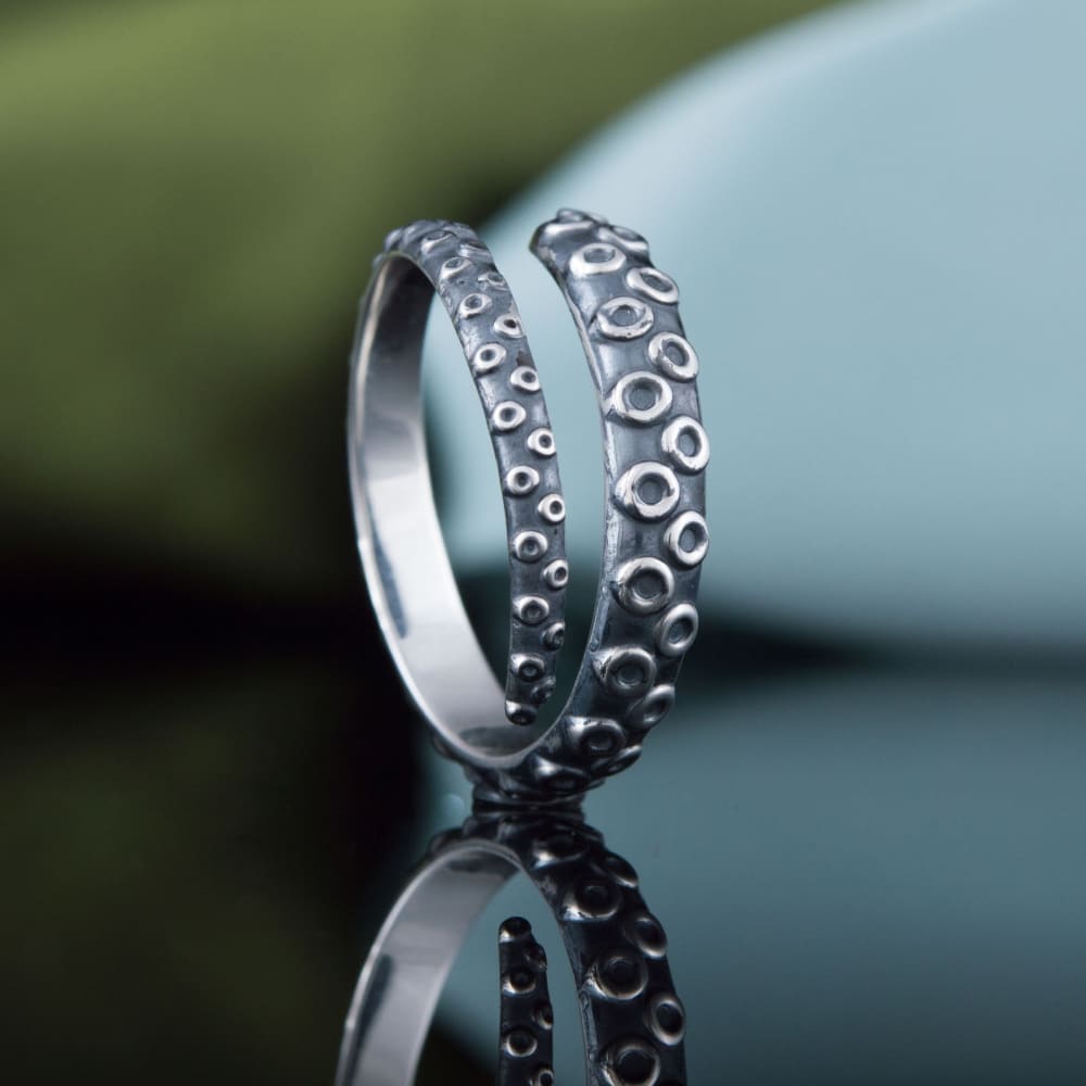 Handcrafted Kraken Tentacle Ring - Sterling Silver