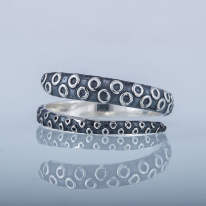Handcrafted Kraken Tentacle Ring - Sterling Silver