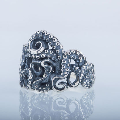 Handcrafted Coiled Tentacles Ring - Sterling Silver