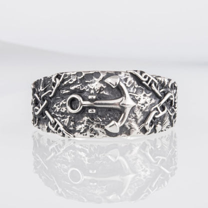 Handcrafted Deep Sea Anchor Ring - Sterling Silver