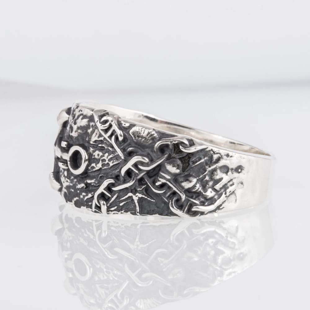 Handcrafted Deep Sea Anchor Ring - Sterling Silver
