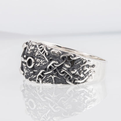 Handcrafted Deep Sea Anchor Ring - Sterling Silver