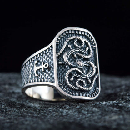 Handcrafted Ship's Wheel Knot Ring - Sterling Silver