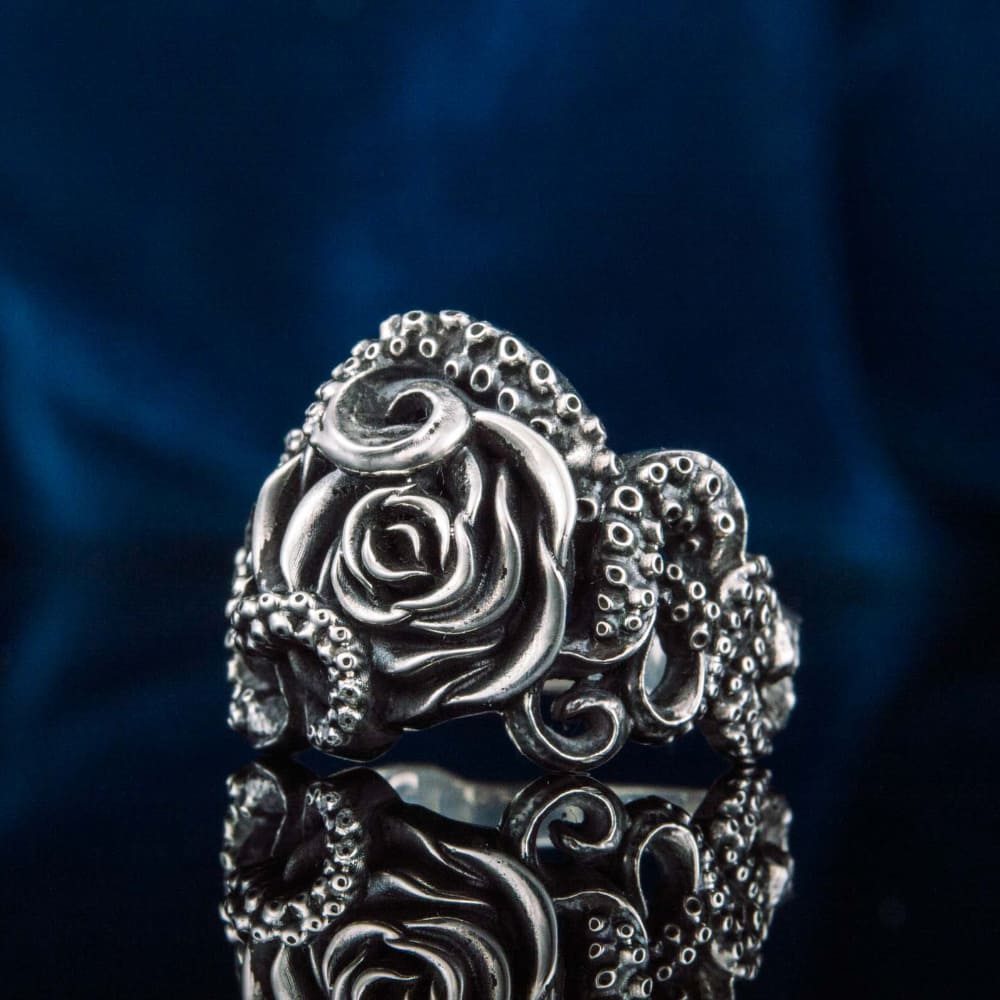 Handcrafted Eldritch Rose Ring - Sterling Silver