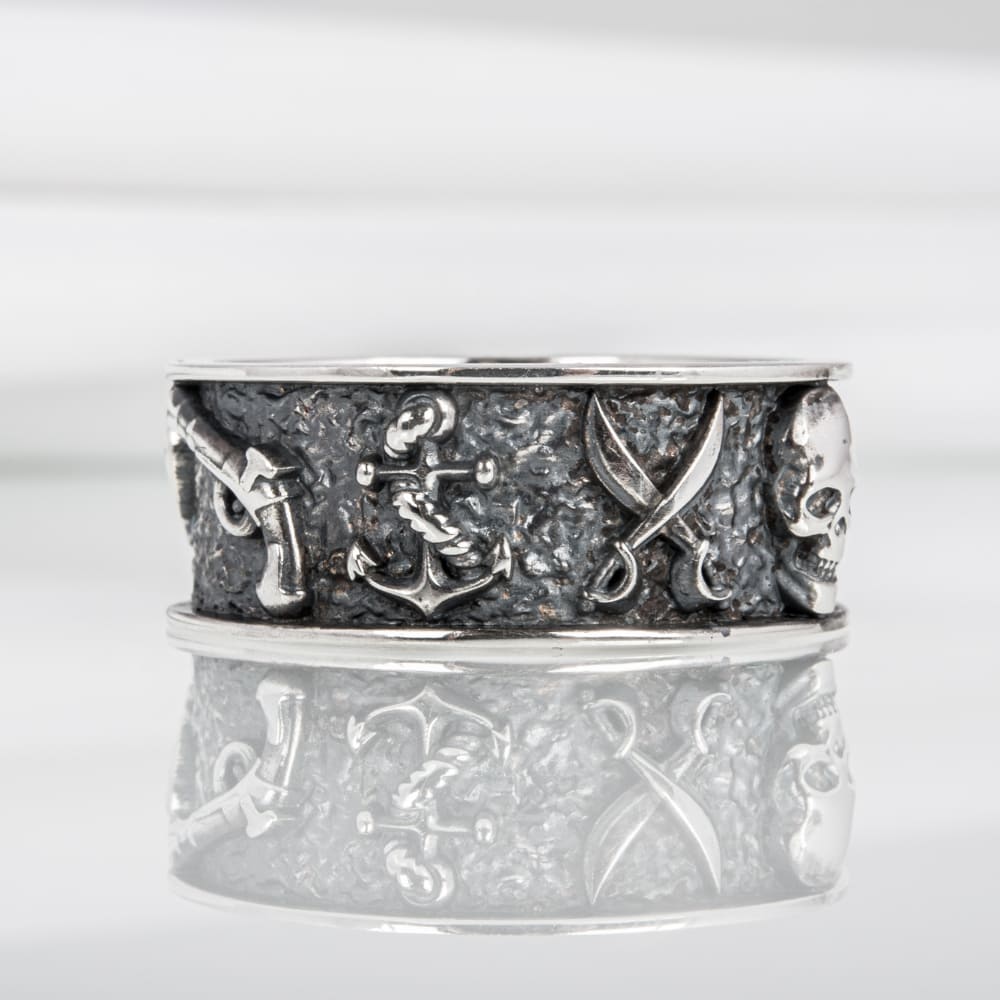 Handcrafted Pirate-Inspired Nautical Ring - Sterling Silver
