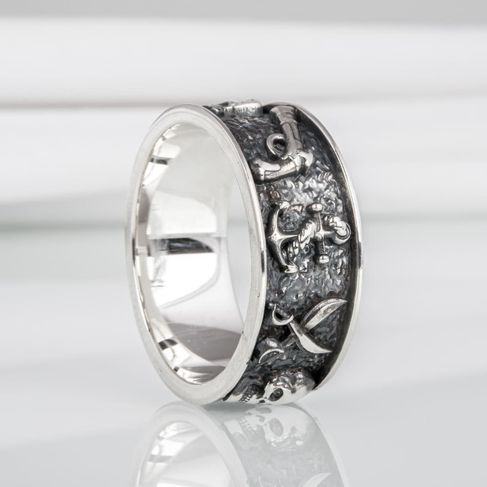 Handcrafted Pirate-Inspired Nautical Ring - Sterling Silver