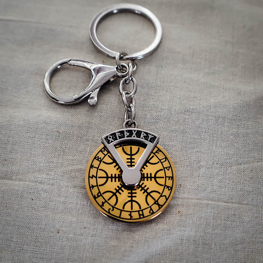 Golden Rune Fidget Keychain - Stainless Steel