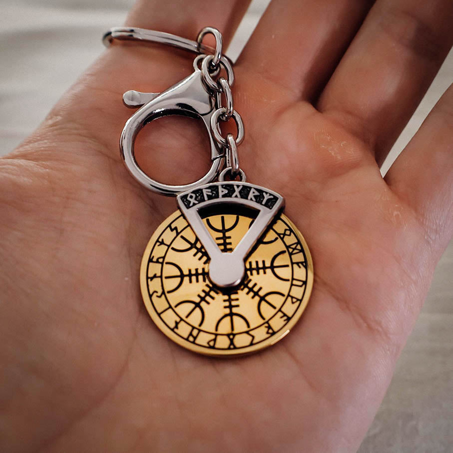 Golden Rune Fidget Keychain - Stainless Steel