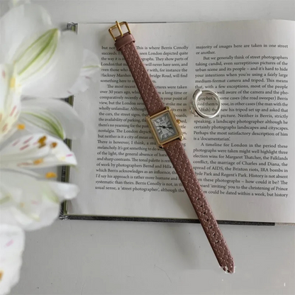 Serelise | Roman Rectangular Leather Watch