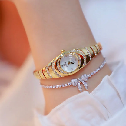 Solaire | Ladies Gold Watch Diamond Wristwatch