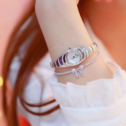 Solaire | Ladies Gold Watch Diamond Wristwatch