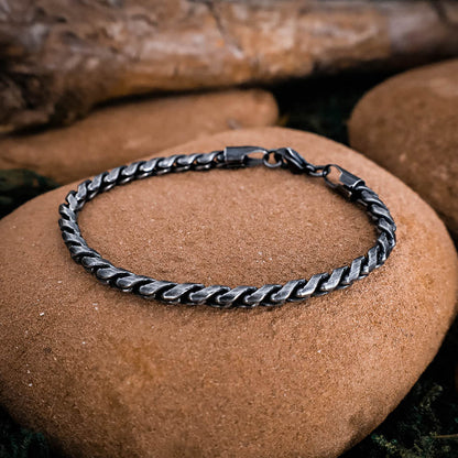 Rustic Chain Simple Bracelet - Stainless Steel