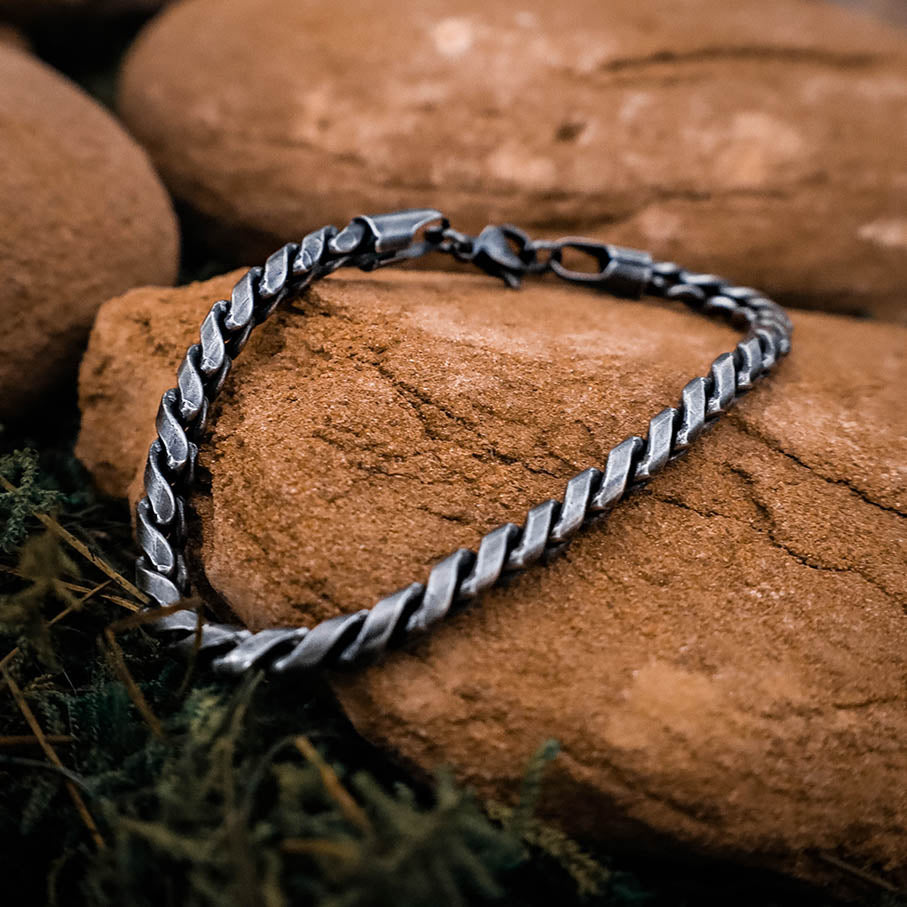 Rustic Chain Simple Bracelet - Stainless Steel