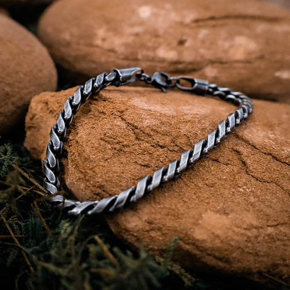 Rustic Chain Simple Bracelet - Stainless Steel