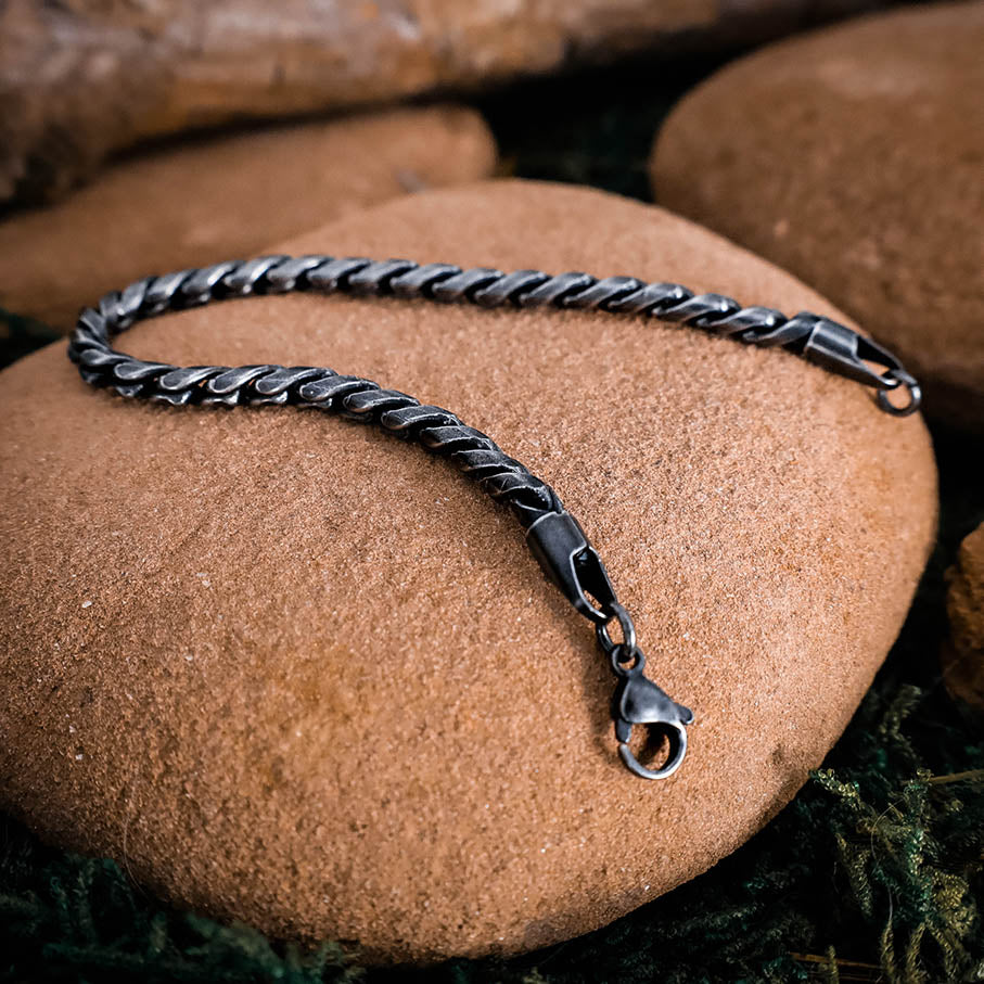 Rustic Chain Simple Bracelet - Stainless Steel