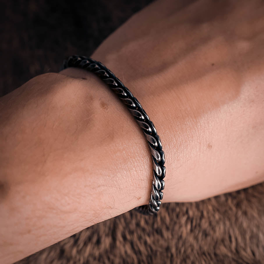 Rustic Chain Simple Bracelet - Stainless Steel