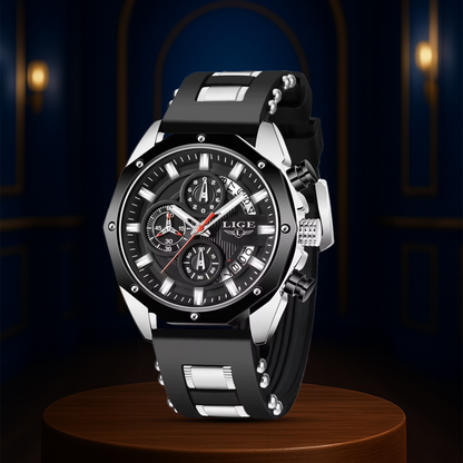 Dean | Men's Silicone Strap Sports Chronograph Quartz Watch | 35mm