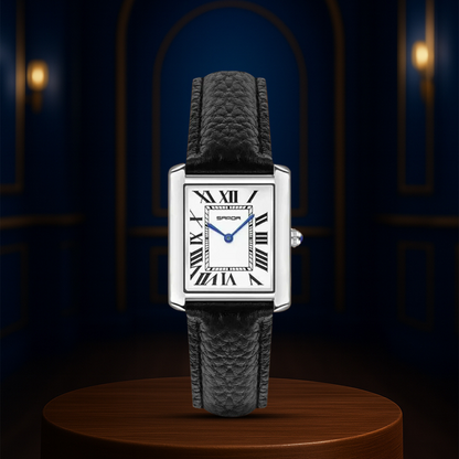 Matthew | Rectangular Men’s Watch with Silver-Tone Case