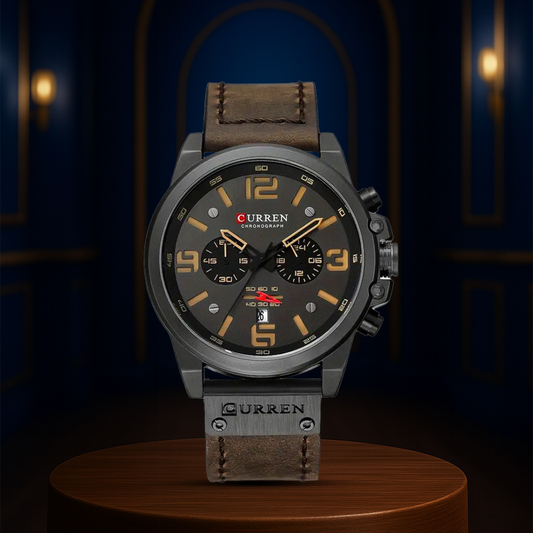 Isaac | Men's Retro Leather Wrist Watch