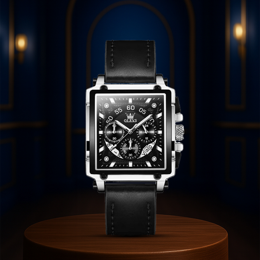 Joseph | Stylish Men’s Chronograph Watch with Unique Square Case | 42x45mm