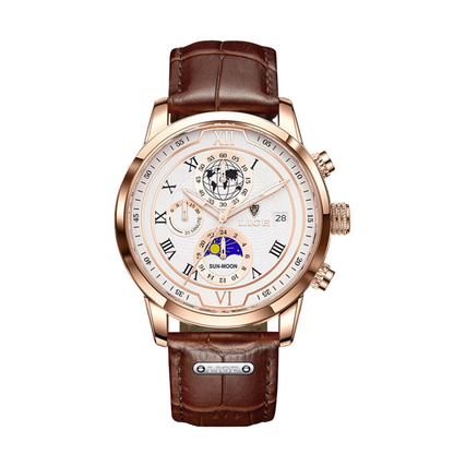 Liam | Celestial World-Time Leather Watch
