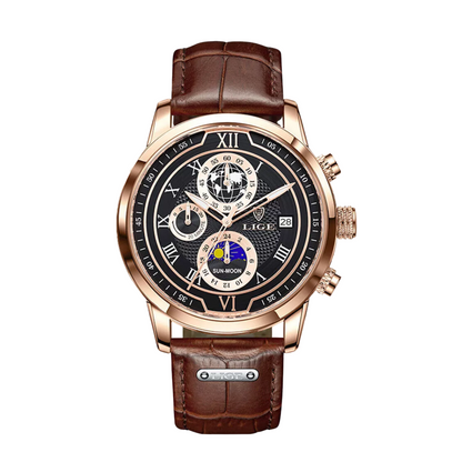 Liam | Celestial World-Time Leather Watch