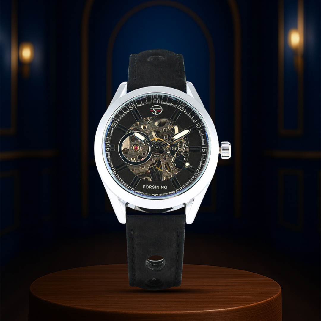 Felipe | Bold Men’s Skeleton Leather Watch