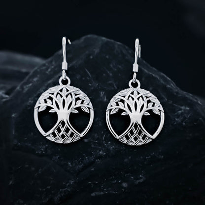 Yggdrasil Branches Tree Drop Earrings - Sterling Silver