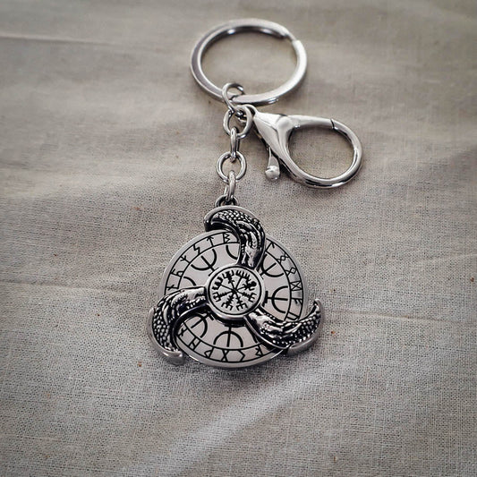 Norse Dragon Fidget Keychain - Stainless Steel