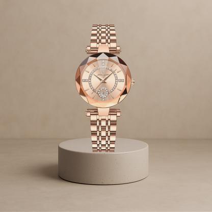 Diamond quartz watch for women