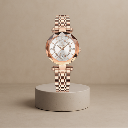 Diamond quartz watch for women
