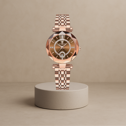 Diamond quartz watch for women