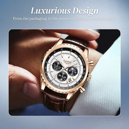 Leo | Elegant Chronograph Moon Phase Watch | 46mm