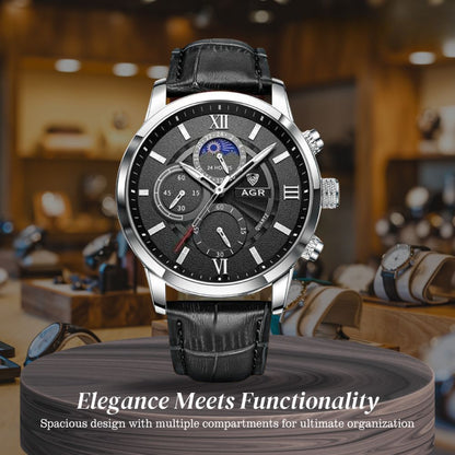 Ruben | Modern Moon Phase Leather Watch