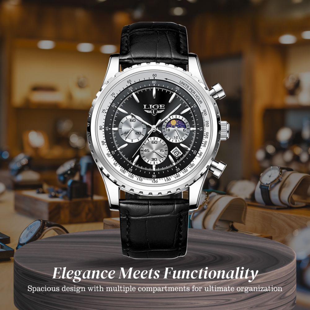 Leo | Elegant Chronograph Moon Phase Watch | 46mm