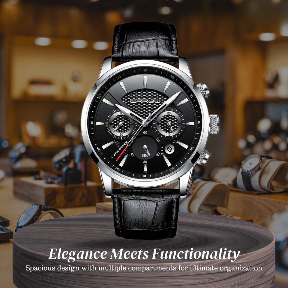 Rowan | Trendy Army-Inspired Leather Timepiece Watch | 42mm