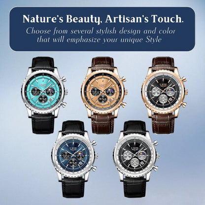 Leo | Elegant Chronograph Moon Phase Watch | 46mm