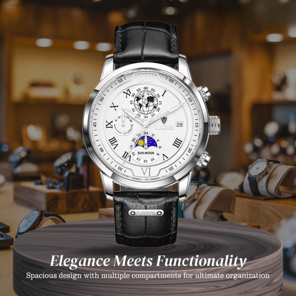 Liam | Celestial World-Time Leather Watch