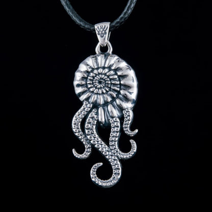 Handcrafted Nautilus of the Deep Pendant - Sterling Silver